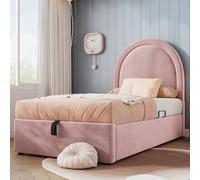 LINKHOO lit bébé rembourré Simple, pour garçons et Filles, sans Matelas,Velours, 90 x 190 cm, Rose