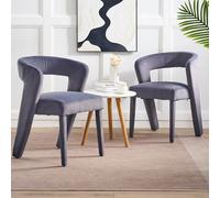 LINKHOO Lot de 2 fauteuils, chaises rembourrées, canapé Simple, Chaise Simple, Velours, capacité de Charge 150 kg, 59 x 60 x 79 cm, Gris