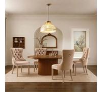 LINKHOO Lot de 4 chaises de Salle à Manger, Assise en Velours Pieds avec en Bois Massif, rembourrées, avec heurtoir décoratif au Dos et Clous tapissiers, idéales pour Le Salon ou la réception