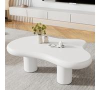 LINKHOO Table Basse Cloud, irrégulière à Quatre Pieds, Table Basse créative, MDF avec Patins en Feutre, Surface laquée, 97 * 67 * 32 cm, Charge maximale 80 kg, Blanc