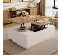 LINKHOO Table Basse relevable, Table Basse Moderne à Double mécanisme de Levage, Espace de Rangement dissimulé, 100 * 50 * 43 cm, Charge Max. 50 kg