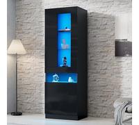 LINKHOO Vitrine avec éclairage LED 16 Couleurs Vitrine étagère Debout avec 2 Portes et 5 étagères Meuble de Salon Blanche éléments Muraux de Salon Armoires LED Buffet étagère Haute Bibliothèque