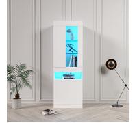 LINKHOO Vitrine Vitrine étagère Debout de Salon Blanche éléments Muraux de Salon Armoires LED Buffet étagère Haute Bibliothèque