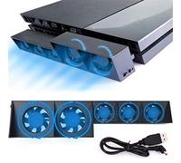 Linkhood Ventilateur de refroidissement externe USB pour PS4, 5 ventilateurs de refroidissement Turbo pour console de jeu Sony Playstation 4