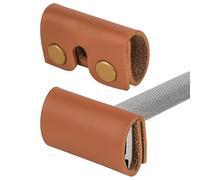 Linkidea 2 housses en cuir vegan pour tête de rasoir de sûreté, étui de protection de voyage, compatibles Henson AL13, Merkur 34C, 38C, 23C, Muhle R41 (marron)