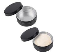 Linkidea Boîte à savon de rasage en aluminium avec couvercle à visser - Boîte de rangement de savon de rasage pour voyage (noir)