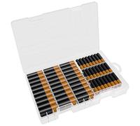 Linkidea Boîte de rangement pour piles - Boîtier portable pouvant contenir 60 piles AA et 40 piles AAA, grand compartiment pour un rangement et une organisation faciles