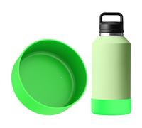 Linkidea Botte bouteille d'eau compatible avec Hydro Flask à large ouverture 64 oz, Growler 64 oz, protecteur de manchon inférieur bouteille d'eau en silicone, pare-chocs bouteille (Vert)