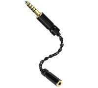 Linkidea Câble adaptateur de casque mâle équilibré de 4,4 mm vers femelle de 3,5 mm, convertisseur audio en cuivre plaqué argent pour DAC, DAP et amplificateur de casque, 16 cm