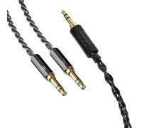 Linkidea Câble audio Upgrade 6N compatible HIFIMAN Edition XS, SUNDARA, Arya, HE400SE, Ananda et Denon AH-D7200, 3,5 mm mâle vers double 3,5 mm mâle, 1,5 m