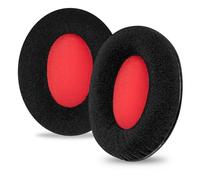 Linkidea Coussinets d’Oreille de Rechange pour Casque HyperX Cloud Stinger/Flight/X/II/III/Alpha/Core/Mix (Velours/Noir Rouge)