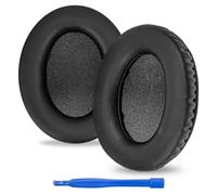 Linkidea Coussinets de rechange pour casque HyperX Cloud II/Cloud III/Mix/Alpha/Cloud Flight/Stinger 2 (cuir protéiné/noir)