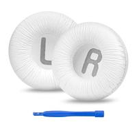 Linkidea Coussinets de rechange pour casque JBL JR300/300BT, T 450BT/ 500BT, Tune 500/500BT/510BT (similicuir/blanc)