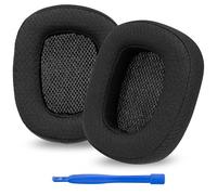 Linkidea Coussinets de rechange pour casque Logitech G433, G533, G633, G635, G933, G935 (tissu en maille/noir)