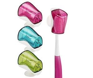 Linkidea Couvre-tête de Brosse à Dents de Voyage avec Ventouse Portable, Porte-Brosse à Dents Mural, étui de Brosse à Dents électrique, boîte Pratique pour Le Voyage (3 pièces)