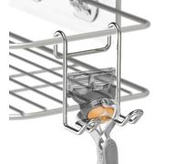 Linkidea Crochets pour étagère douche, montage mural en acier inoxydable, organisateur pour luffa, brosse corporelle, rasoir, éponge bain, serviette, rangement salle bain anti-rouille, argent, pack 4