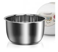 Linkidea Cuve intérieure en Acier Inoxydable pour cuiseur à Riz, Compatible avec Les modèles Zojirushi NS-WAC10 et Aroma ARC-6106. Lavable au Lave-Vaisselle. Bol de Remplacement sans revêtement
