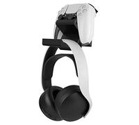 Linkidea Double manette de jeu et support pour casque, support mural pour casque de jeu, crochet pour PS5, Xbox ONE, contrôleur de jeu, casque Pulse 3D (noir)