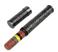 Linkidea Étui à cigares en Alliage de Zinc Vintage à Rayures pour Homme, Tube Unique, étui de Voyage Portable Compatible avec cigares de Calibre 50 (Gris)