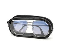 Linkidea Étui à lunettes de soleil extra large avec dragonne, sac souple de rangement pour lunettes de soleil en cuir végétalien compatible avec CELINE CL40227U Versace VE4395 (Style universel, 1)