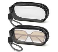 Linkidea Étui à lunettes de soleil surdimensionné avec dragonne, lot de 2 étuis pour lunettes à monture large, sac de voyage pour lunettes compatible avec QUAY LEVEL OUT/TEMPO Carrera Champion/Safari