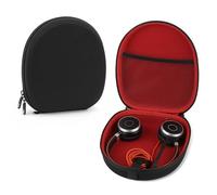 Linkidea Étui de transport pour casque compatible avec Jabra Evolve 65, Plantronics, Mpow, sac de voyage rigide avec câble, rangement chargeur (noir)