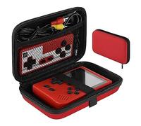 Linkidea Étui de transport pour console de jeu portable, sac de rangement de voyage rétro pour mini-jeux, pour câble de chargement, bouchons d'oreilles, piles et accessoires (rouge)