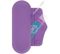 Linkidea Étui de voyage pour brosse à dents et dentifrice manuel, sac en silicone avec fermeture magnétique, rangement de protection compatible avec Colgate ExtraClean, Oral-B CrossAction (violet)