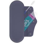 Linkidea Étui de voyage pour brosse à dents et dentifrice manuel, sac en silicone avec fermeture magnétique, protection compatible avec Colgate ExtraClean, Oral-B CrossAction (violet)