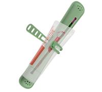 Linkidea Étui de Voyage pour Brosse à Dents Manuelle avec Sangle pour Dentifrice, récipient en Silicone, Rangement de Protection Compatible avec Oral-B CrossAction, Colgate 360 Optic White Advanced