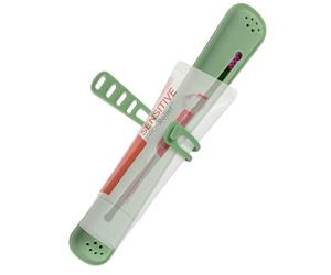Linkidea Étui de Voyage pour Brosse à Dents Manuelle avec Sangle pour Dentifrice, récipient en Silicone, Rangement de Protection Compatible avec Oral-B CrossAction, Colgate 360 Optic White Advanced