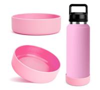 Linkidea Étui pour Bouteille d'eau Compatible avec la Bouteille d'eau Yeti Rambler 26 oz, Yonder 34 oz, étui de Base antidérapant en Silicone pour Bouteille d'eau (Rose Clair)