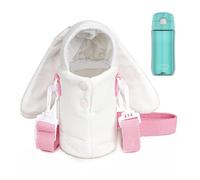 Linkidea Étui pour Bouteille d'eau en Peluche Compatible avec Thermos FUNTAINER 12oz/16oz, FUNTAINER Tritan 16oz, avec Sangle réglable (Lapin)
