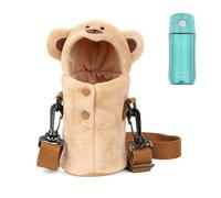 Linkidea Étui pour Bouteille d'eau en Peluche Compatible avec Thermos FUNTAINER 12oz/16oz, FUNTAINER Tritan 16oz, avec Sangle réglable (Ours)