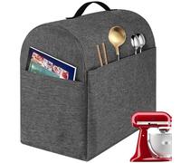 Linkidea Housse anti-poussière pour mixeur portable avec dragonne, housse anti-poussière avec 4 poches pour usage domestique, compatible avec KitchenAid (gris)