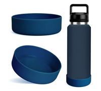 Linkidea Housse de Protection antidérapante en Silicone pour Bouteille d'eau Yeti Rambler 36 oz (Bleu Marine, Lot de 2)