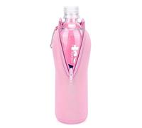 Linkidea Housse jetable pour Bouteille d'eau Compatible avec Smartwater 16.9/20Fl Oz et Evian 16.9Fl Oz, Housse Isotherme en néoprène avec Fermeture éclair verrouillable, Rose