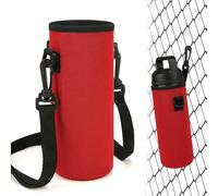 Linkidea Housse pour bouteille avec crochet, compatible avec YETI Rambler 18 oz, Hydro Flask Wide Mouth 18/20 oz, sac bandoulière en néoprène, pour sports en plein air, Rouge