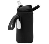 Linkidea Housse pour Bouteille d'eau Compatible avec CamelBak Eddy+ Tritan 14 oz, Bouteille en Acier pour Enfant 12 oz, Sac Porte-Bouteille avec étiquette Nominative, Noir