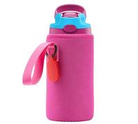 Linkidea Housse pour Bouteille d'eau Compatible avec Les Bouteilles Contigo Aubrey Tritan 14 oz, 13 oz pour Enfants en Acier, Sac Porte-Bouteille avec étiquette Nominative, Rose Rouge