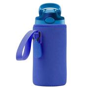 Linkidea Housse pour Bouteille d'eau Compatible avec Les Bouteilles Contigo Aubrey Tritan 14 oz, 13 oz pour Enfants en Acier, Sac Porte-Bouteille avec étiquette Nominative, Bleu Marine