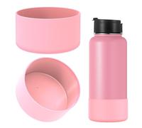 Linkidea Lot 2 bottes bouteille d'eau compatibles avec IRON °FLASK à large ouverture 32 oz/40 oz, bouche étroite 32 oz, manchon de protection en silicone pour fond de bouteille(lot de 2) (Rose clair)