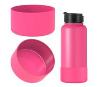 Linkidea Lot 2 bottes bouteille d'eau compatibles avec IRON °FLASK à large ouverture 32 oz/40 oz, bouche étroite 32 oz, manchon de protection en silicone pour fond de bouteille(lot de 2) (Rose)