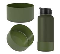 Linkidea Lot 2 bottes bouteille d'eau compatibles avec IRON °FLASK à large ouverture 32 oz/40 oz, bouche étroite 32 oz, manchon de protection en silicone pour fond de bouteille(lot de 2) (armée verte)