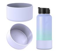 Linkidea Lot 2 bottes bouteille d'eau compatibles avec IRON °FLASK à large ouverture 32 oz/40 oz, bouche étroite 32 oz, manchon de protection en silicone pour fond de bouteille(lot de 2) (Brouillard)