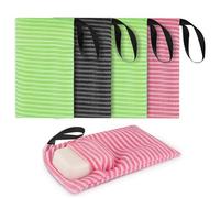 Linkidea Lot 5 sacs à savon à rayures pour barres de savon, lot en vrac, éponge exfoliante pour le corps, sac à savon de douche avec cordon, pochette en maille pour mousse et séchage des sacs savon