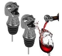 Linkidea Lot de 2 aérateurs de vin en forme de tête de mort pour vin rouge et whisky, accessoires de vin pour Halloween, Noël