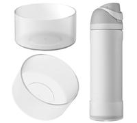 Linkidea Lot de 2 bottes de bouteille d'eau compatibles avec les bouteilles Owala FreeSip/Twist/Potter de 710 ml, protection antidérapante en silicone pour fond de bouteille (blanc transparent)
