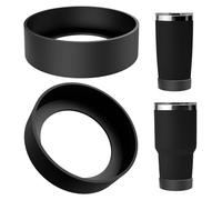 Linkidea Lot de 2 bottes de bouteille d'eau compatibles avec YETI Rambler Tumbler 20oz/30oz, tasse de voyage 20oz/30oz, manchon inférieur de bouteille en silicone (Noir)