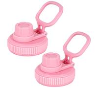 Linkidea Lot de 2 couvercles de bouteille d'eau, à large ouverture et poignée, compatibles avec Hydro Flask Wide Mouth, 32, 16, 18, 20, 32, 40, 64 oz, avec bec verseur de rechange, rose clair